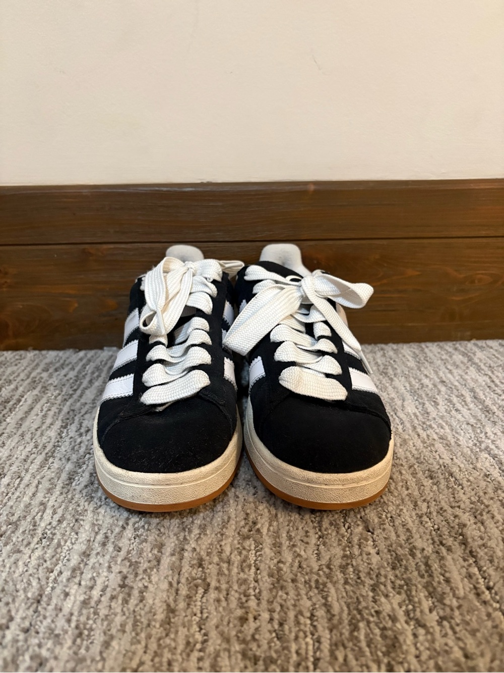 Classic Black & White Sneakers with White Stripes